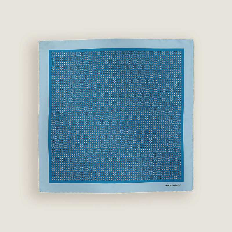 H Mors pocket square 45 - Blue | Hermès Mainland China